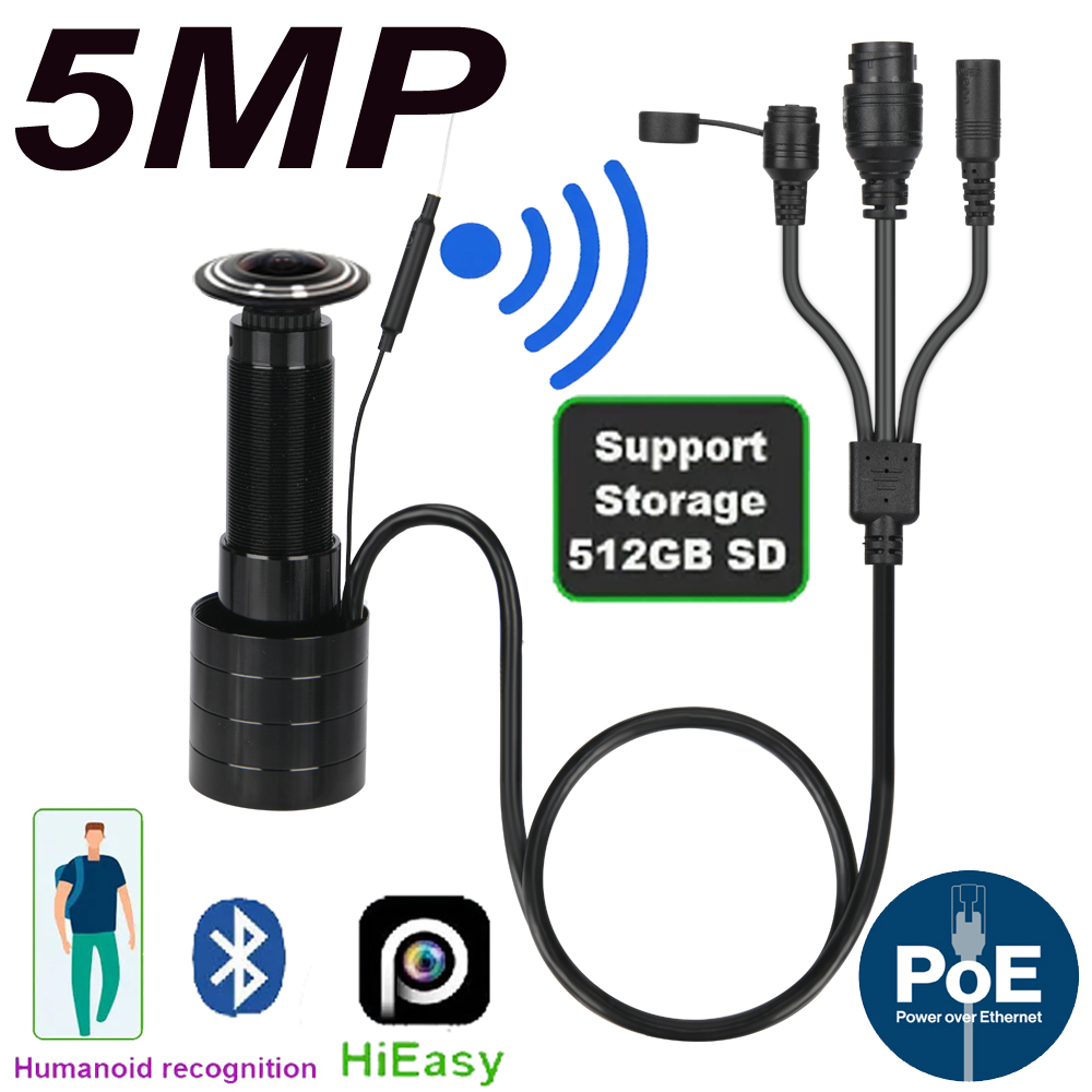 Home Security Camera Installation - 5MP ドアアイ IP POE カメラミニのぞき穴 1.66
