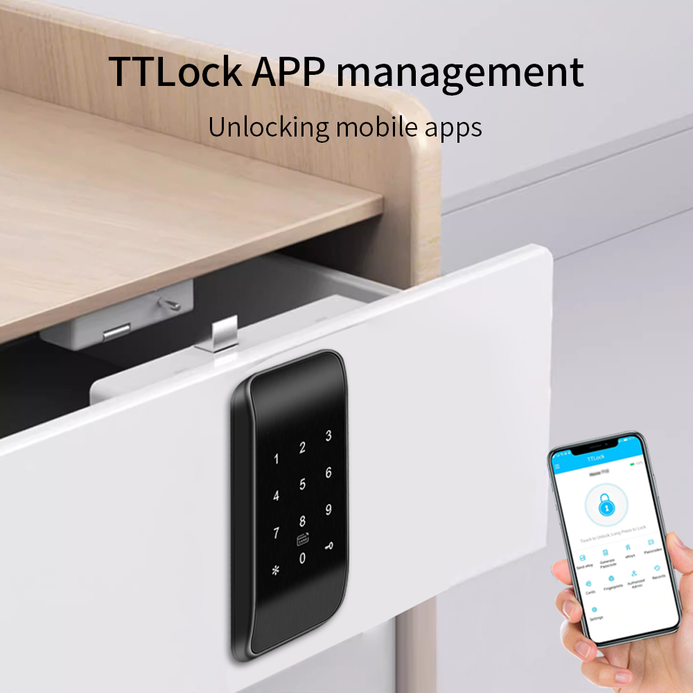 Door Lock Smart Keypad - TTLOCK APP スマートキャビネットロック 13.56Mhz キーパッド電話 RFID
