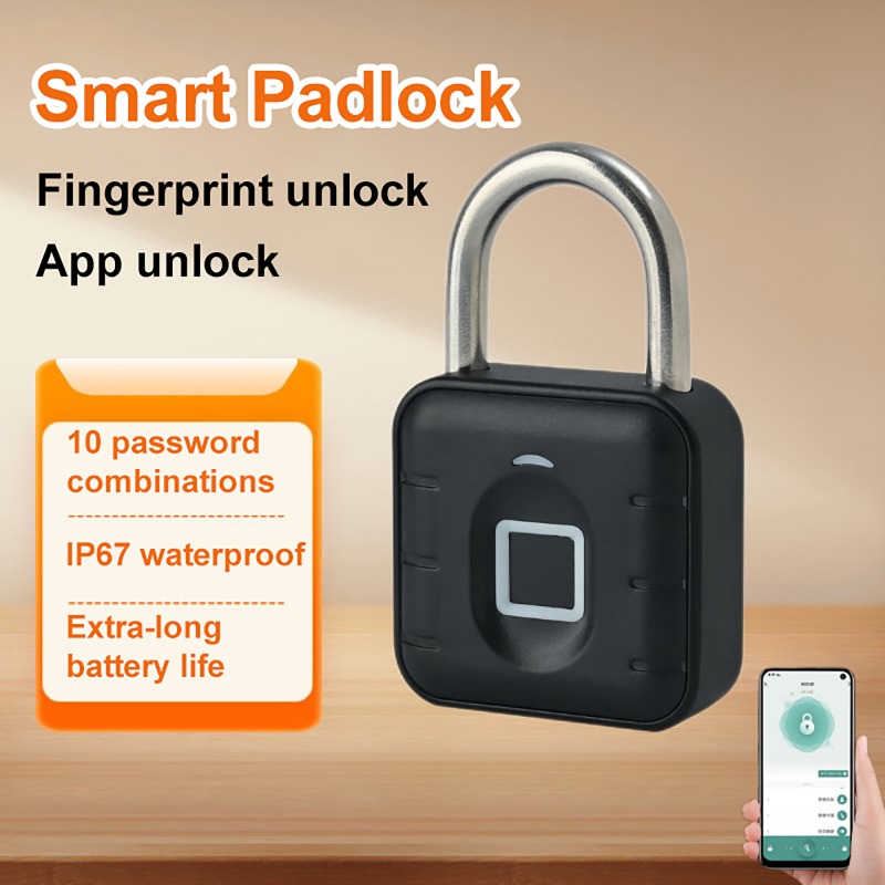 Door Lock Smart Keypad - Tuya スマート生体認証指紋ドアロック電子 Bluetooth 南京錠荷物クイックロック解除盗難防止南京錠家庭旅行用