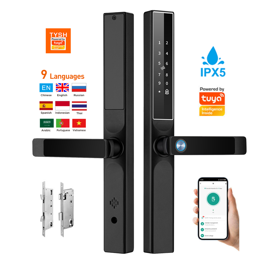 Door Lock Smart Keypad - Tuyaアプリ対応 指紋認証 ドアロック コードカードキー スマートドアロック セキュリティ