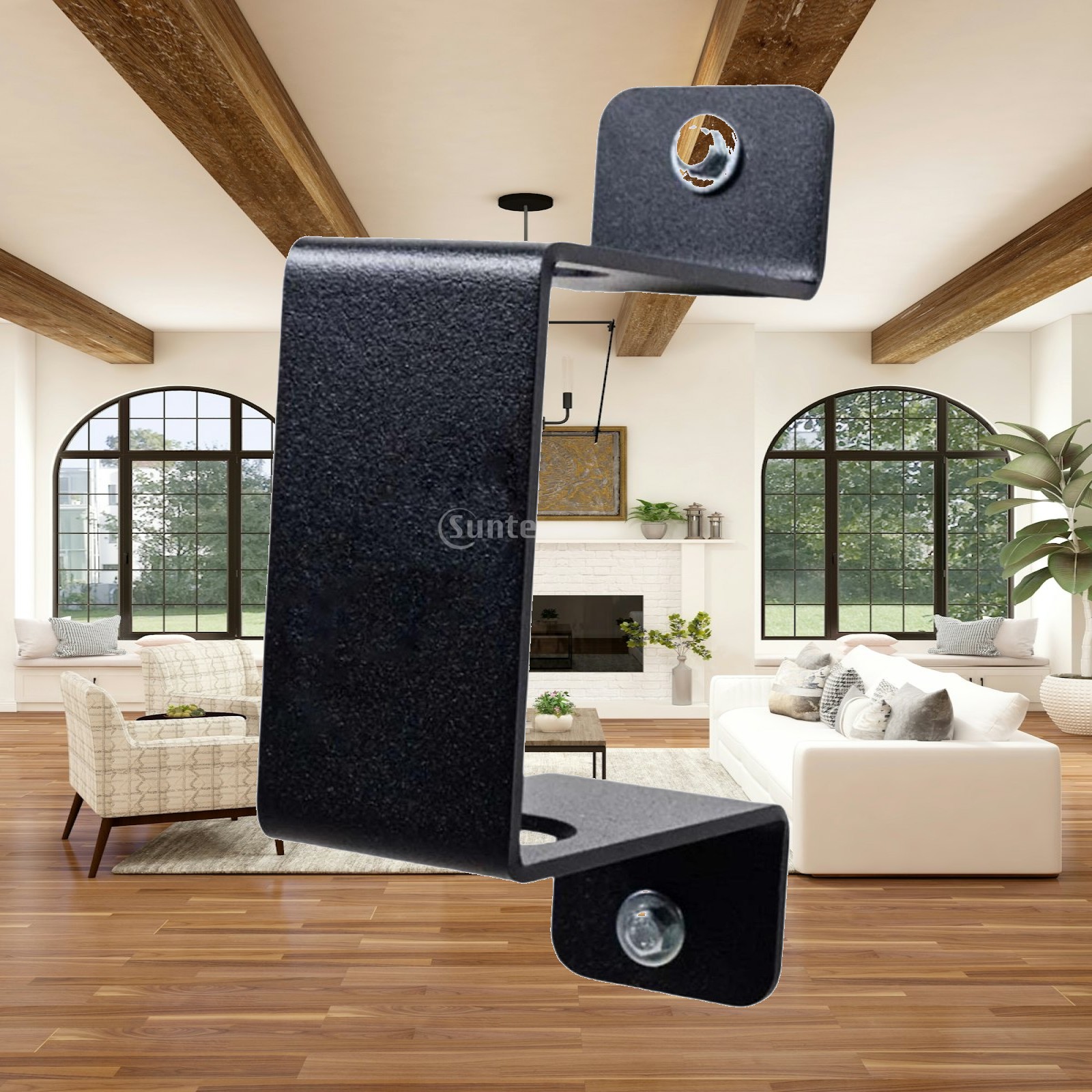 Home Security Training - バーベルバー用ウォールラック スチール製 52mm穴付き 省スペース ホームジム ウェイトルーム用ホルダー