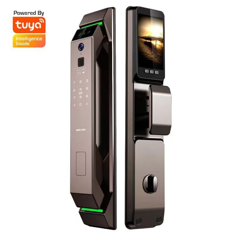Door Lock Smart Keypad - 3D顔認証指紋認証玄関ドアパスワードTUYAスマートロック盗難防止ドア電子錠