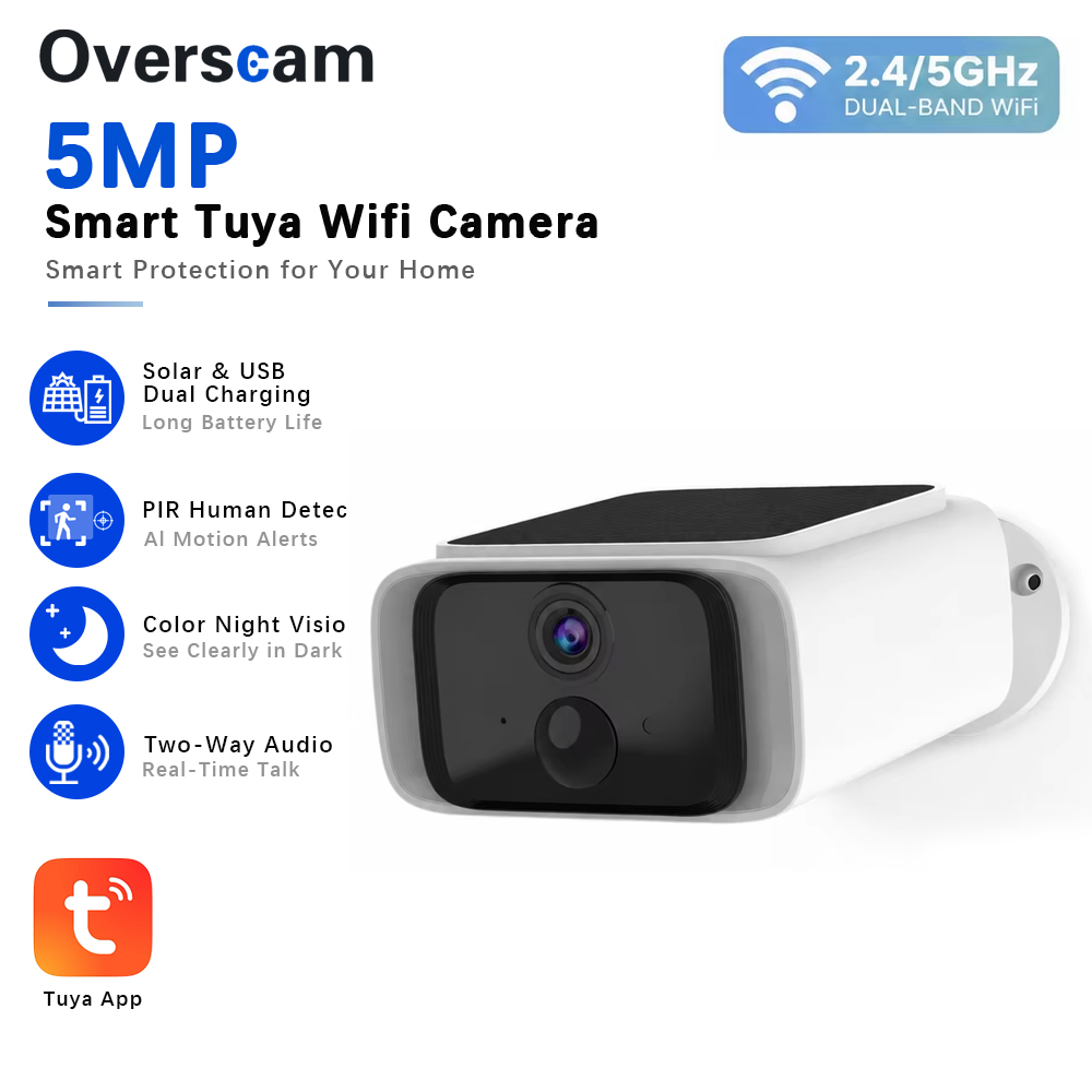 Home Security Camera Installation - Tuya 5MP ソーラーセキュリティカメラワイヤレス屋外 2.4/5 グラム WiFi