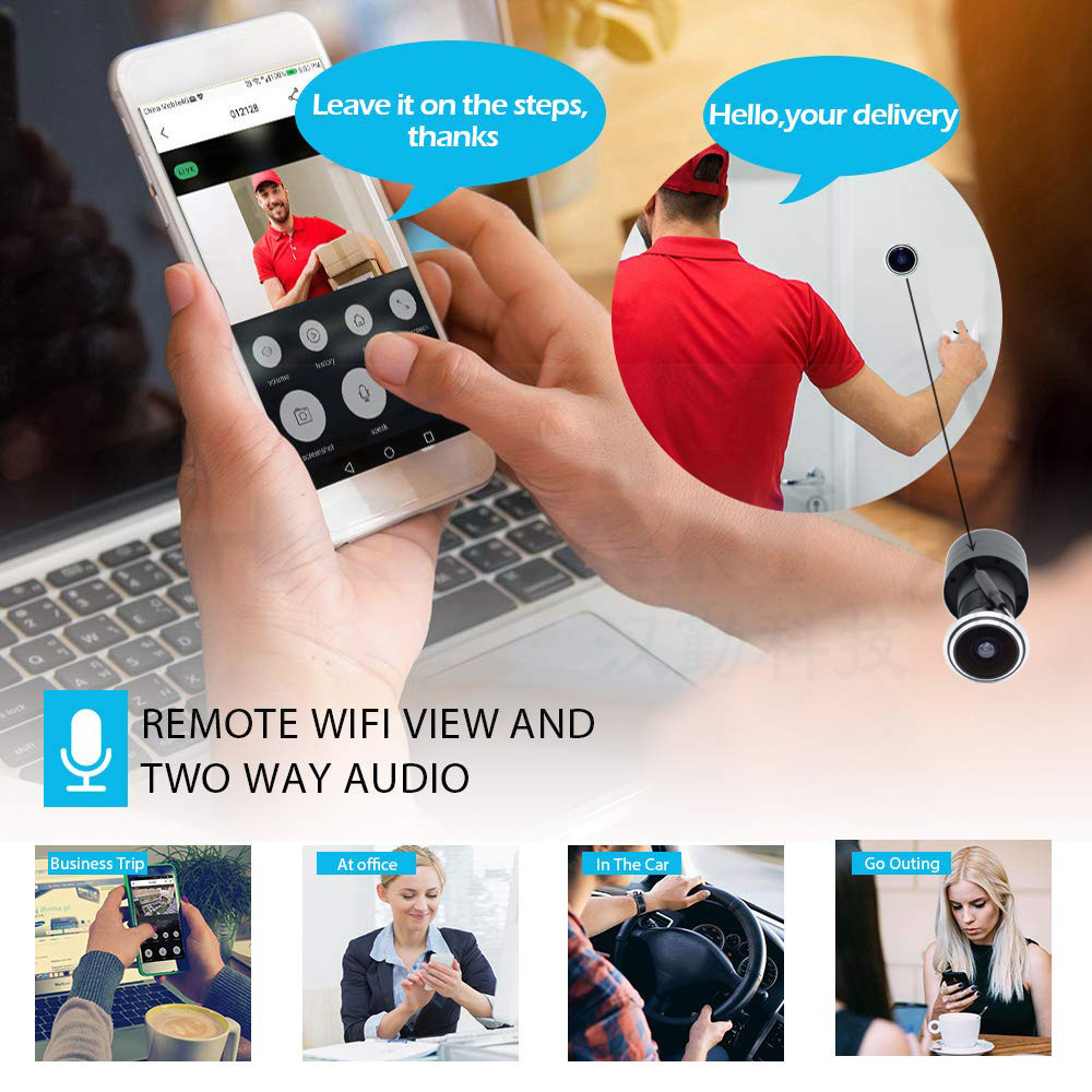 5MP ドアアイ IP POE カメラミニのぞき穴 1.66 - Home Security Camera Installation のレビューと価格