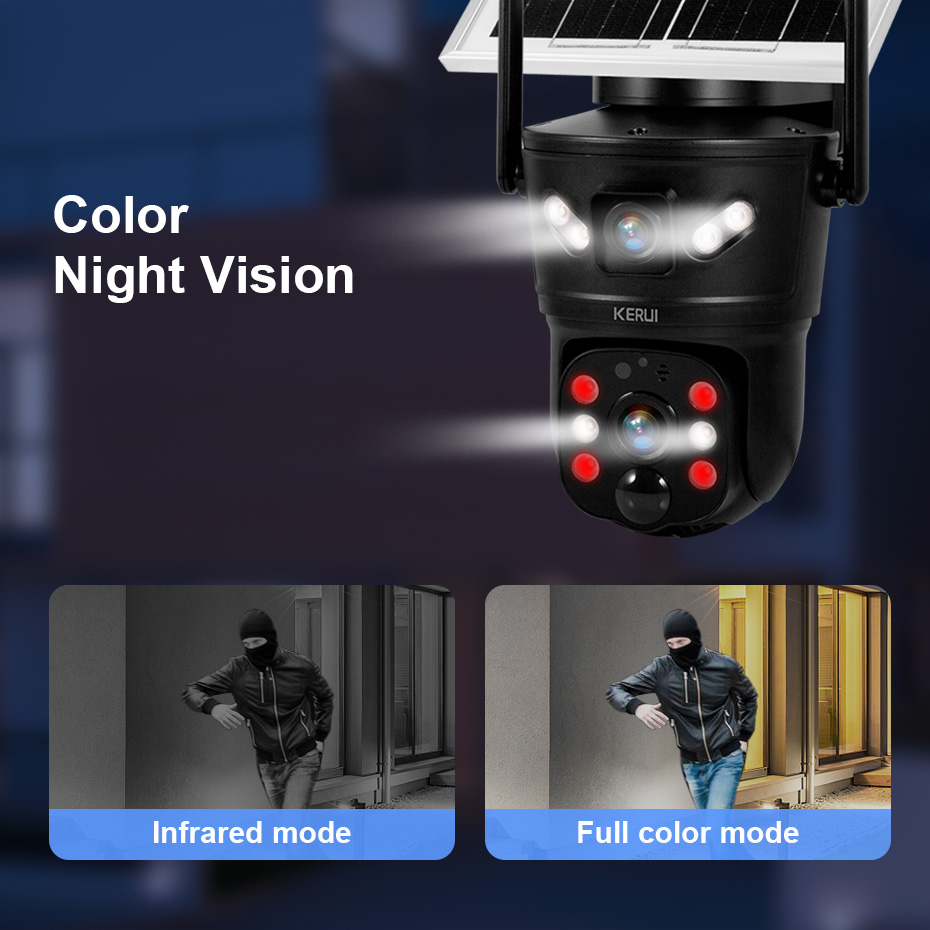 KERUI 6MP 4G SIM WiFiソーラーカメラ デ - Home Security Camera Installation のレビューと価格