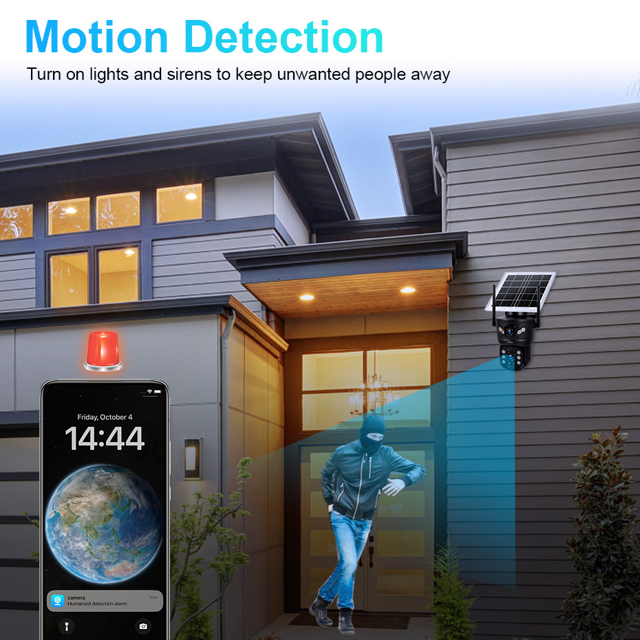 KERUI 6MP 4G SIM WiFiソーラーカメラ デ - Home Security Camera Installation のレビューと価格