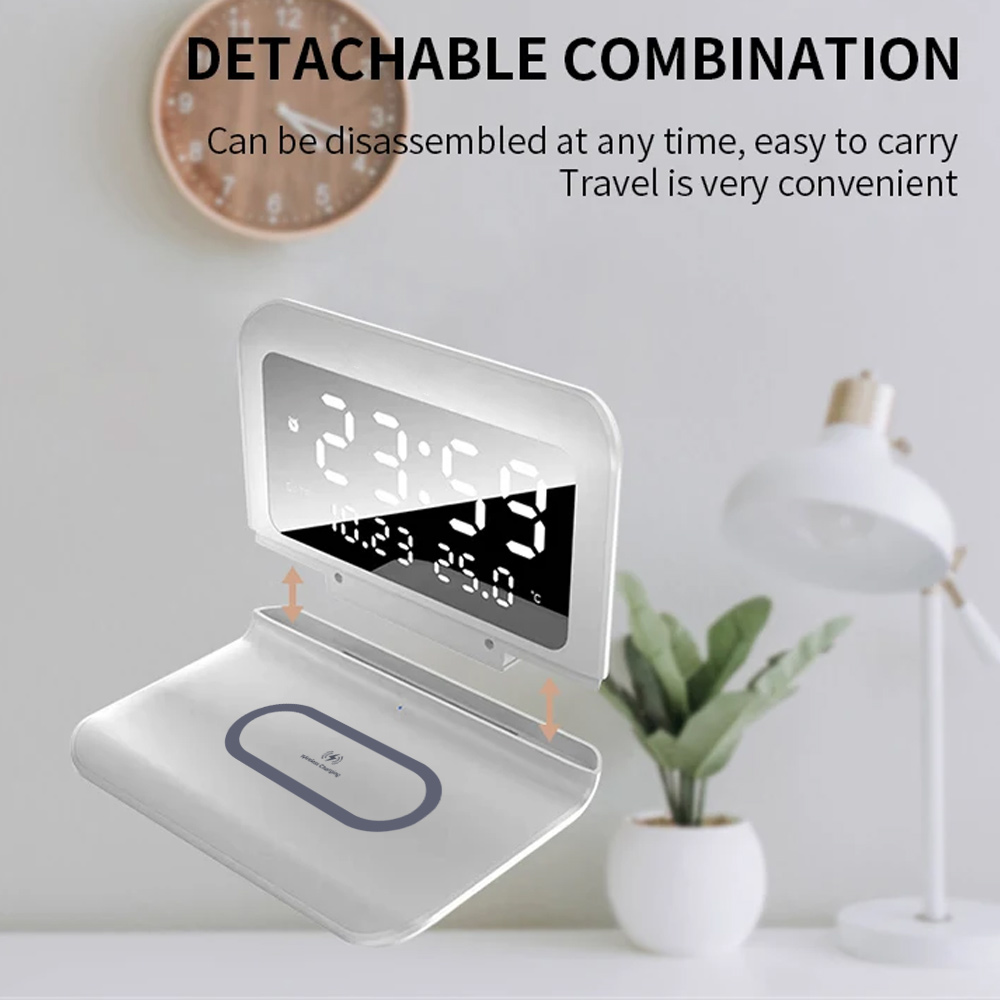 ワイヤレス充電パッドスタンド、目覚まし時計と温度計付き、iP - Home Security Wireless のレビューと価格