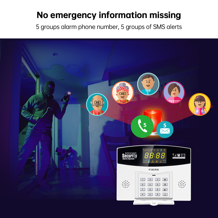 Fuers Tuya スマート警報システムキット WIFI  - Home Security Phone Number のレビューと価格