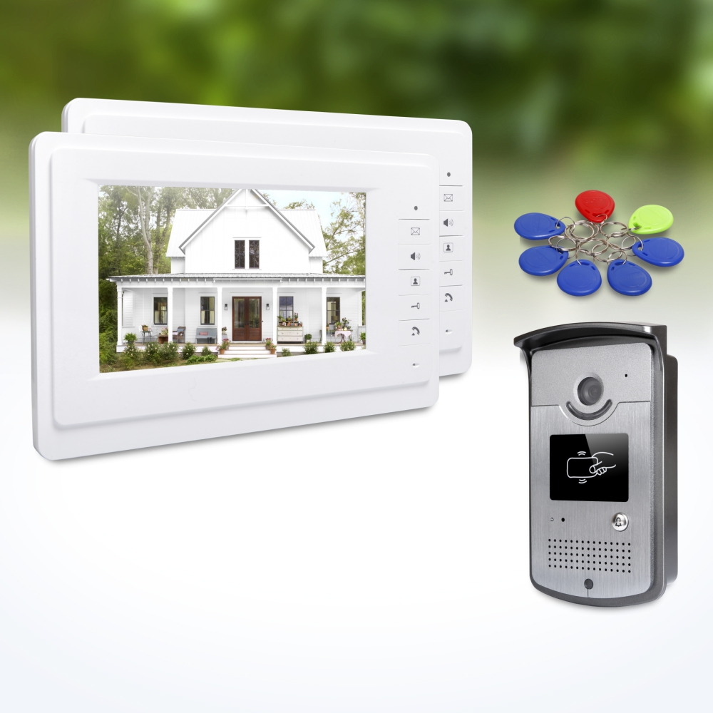 1台の屋外カメラ、2台の屋内モニター、7インチビデオドアホン - Home Security Video のレビューと価格