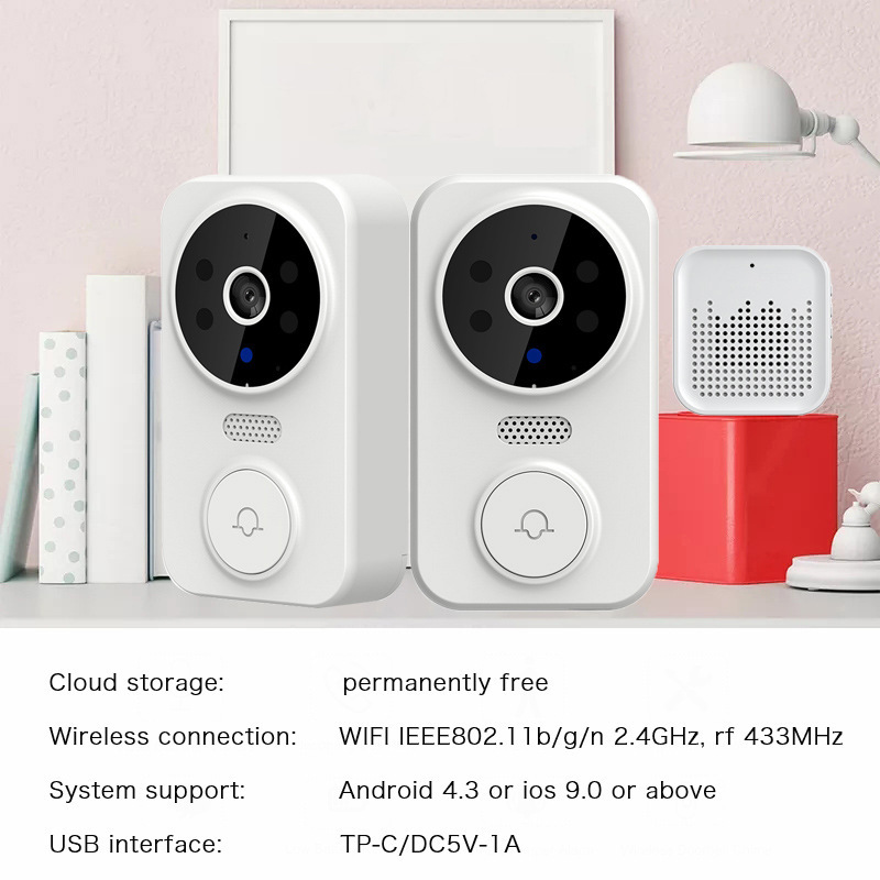 Tuya WIFI ドアベル スマートホーム ワイヤレス電話 - Home Security Video のレビューと価格