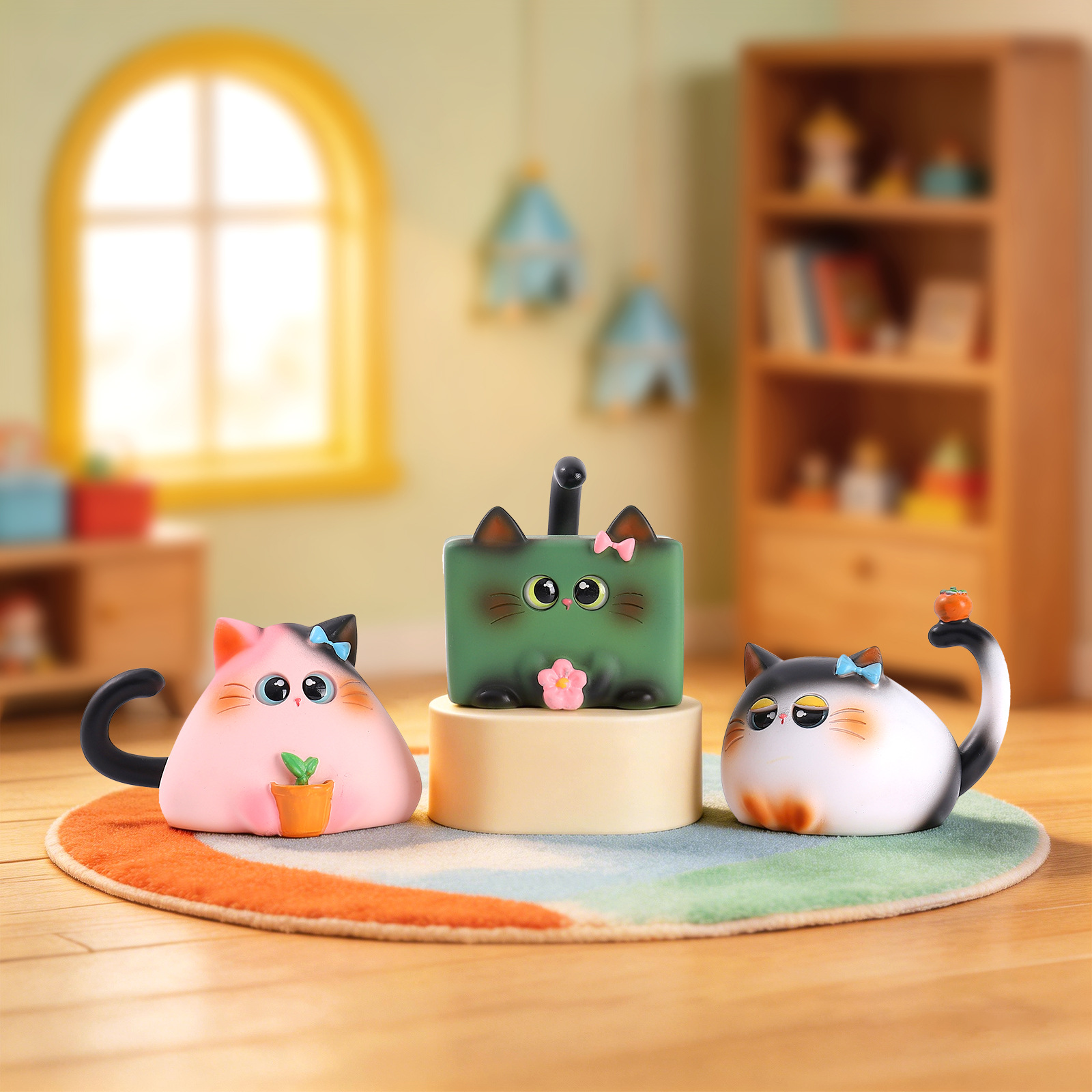 ブラインドボックス猫フィギュア樹脂製クリエイティブ漫画デスク - Home Security Packages のレビューと価格