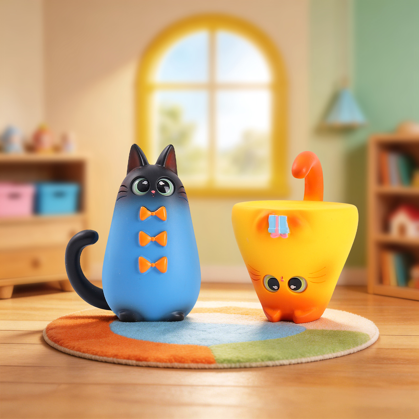 ブラインドボックス猫フィギュア樹脂製クリエイティブ漫画デスク - Home Security Packages のレビューと価格