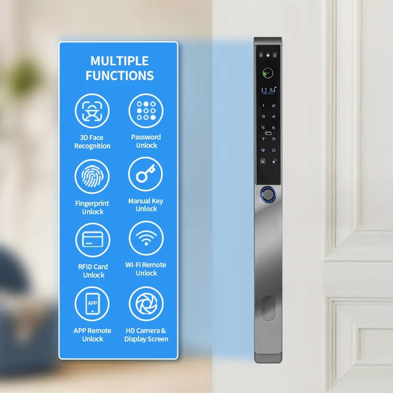 TYSH Tuya防水3D顔認証アルミ製スライドドアロック電 - Door Lock Smart Keypad のレビューと価格