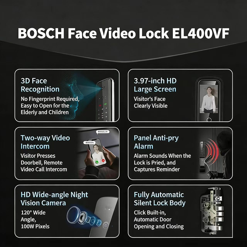 ボッシュ スマートロック EL400VF 3D顔認証、キャッ - Door Lock Smart Keypad のレビューと価格