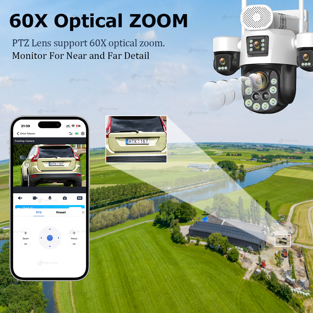 AOV 四眼レンズ屋外監視ソーラーカメラ 20MP 4G S - Home Security Camera Installation のレビューと価格