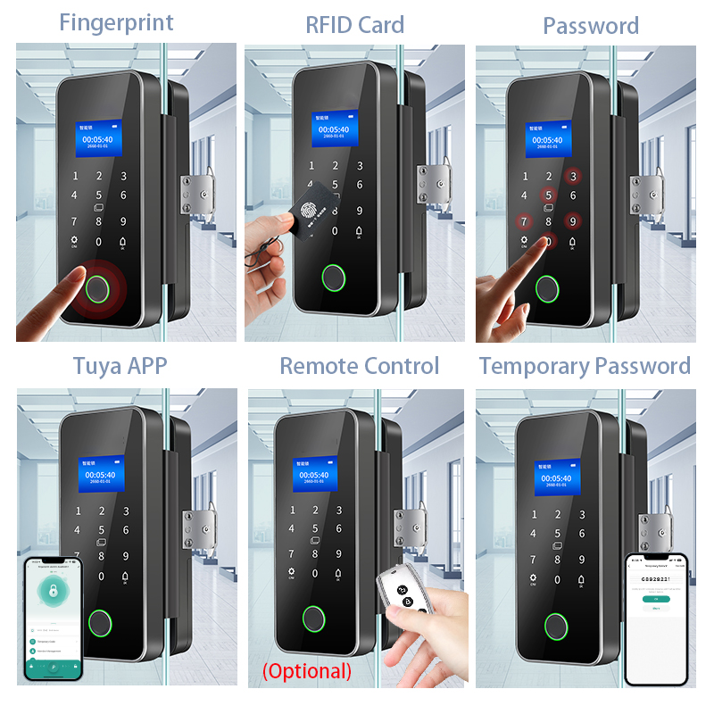 スマートドアロック指紋認証ガラスドアリモコンTuyaアプリカ - Door Lock Smart Keypad のレビューと価格