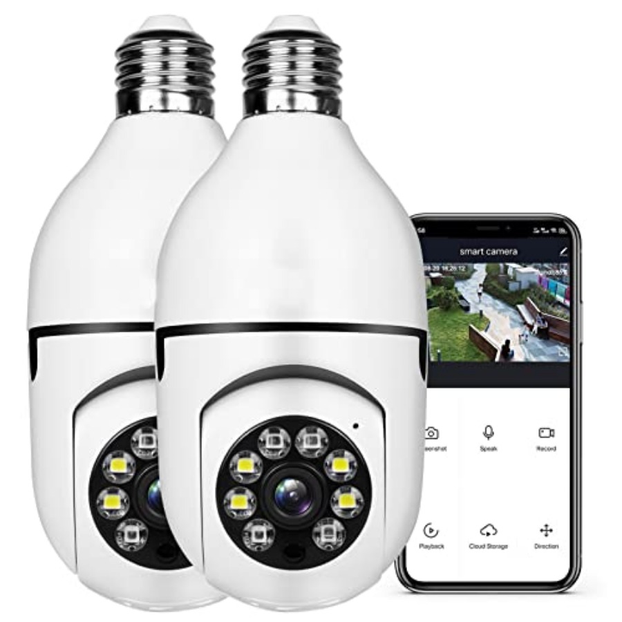 電球型1080PセキュリティワイヤレスカメラWifiスマート - Home Security Wireless のレビューと価格
