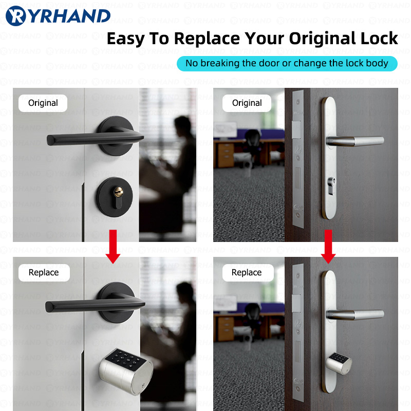 スマートユーロ円筒ドアロック ttlock アプリキーレスセ - Door Lock Smart Keypad のレビューと価格