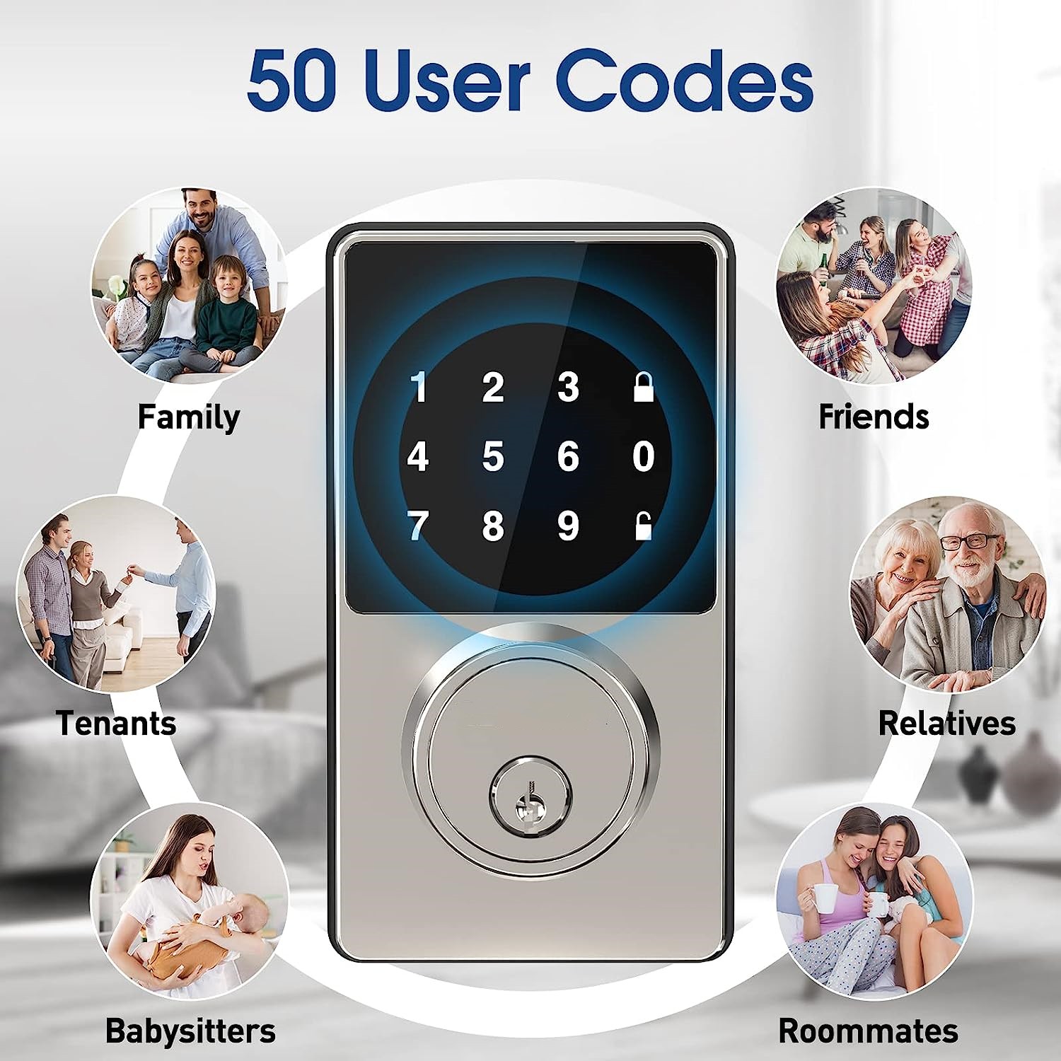 パスワード付きスマートロック、タッチスクリーンキーパッド付き - Door Lock Smart Keypad のレビューと価格