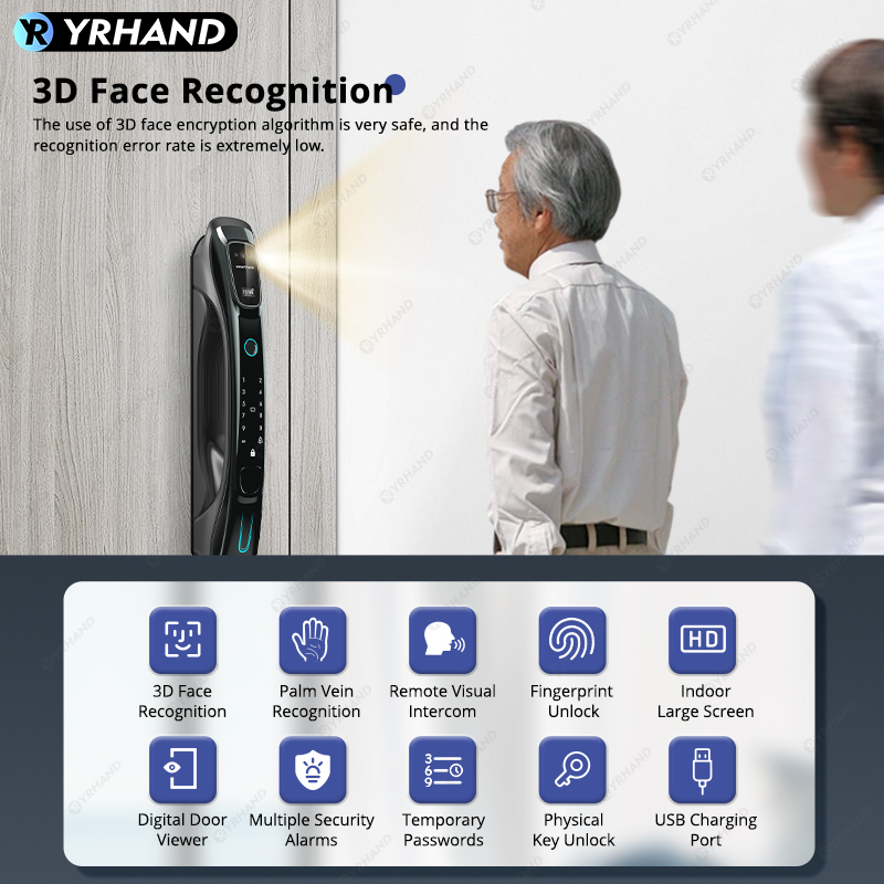 スマートロック 3D顔認証 手のひら静脈認証 指紋認証 Wi - Door Lock Smart Keypad のレビューと価格