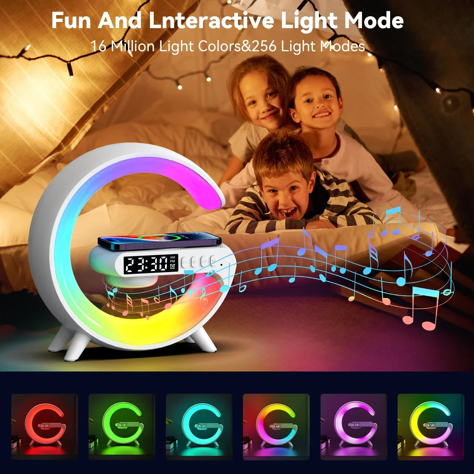 多機能ワイヤレス充電器スタンドパッド RGB ライト目覚まし - Home Security Wireless のレビューと価格