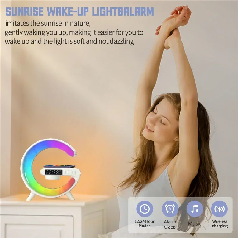 多機能ワイヤレス充電器スタンドパッド RGB ライト目覚まし - Home Security Wireless のレビューと価格